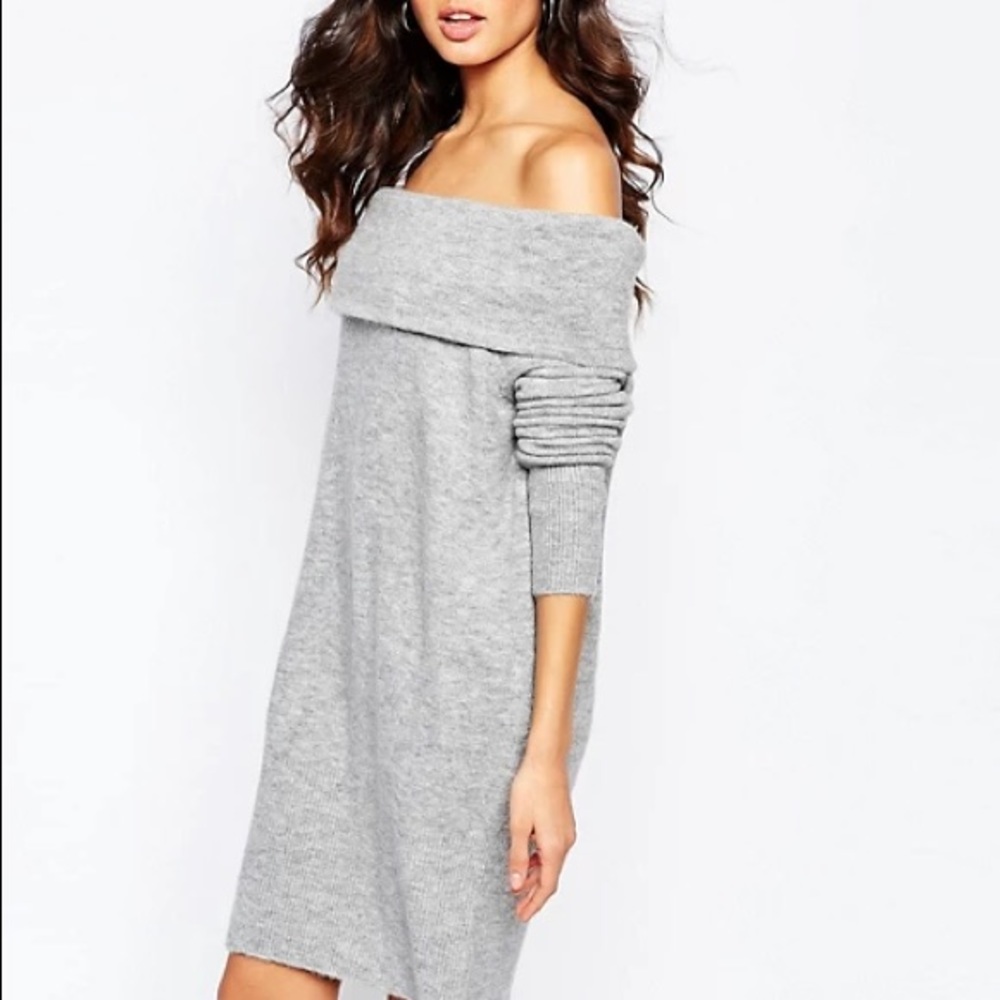 River Island Off The Shoulder Sweater Dress